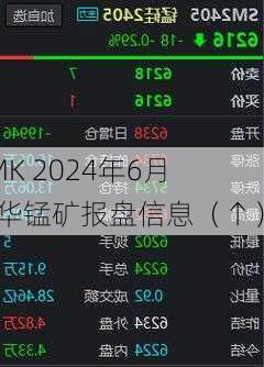 UMK 2024年6月对华锰矿报盘信息（↑）