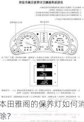 本田雅阁的保养灯如何消除？