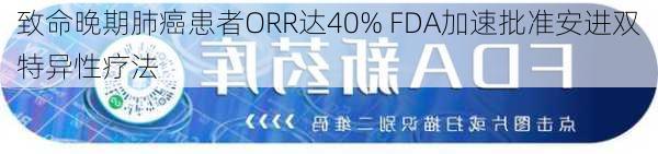 致命晚期肺癌患者ORR达40% FDA加速批准安进双特异性疗法