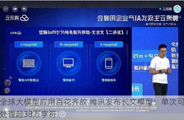 全球大模型应用百花齐放 腾讯发布长文模型：单次可处理超38万字符
