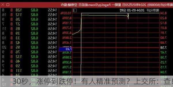 30秒，涨停到跌停！有人精准预测？上交所：查！