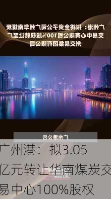 广州港：拟3.05亿元转让华南煤炭交易中心100%股权