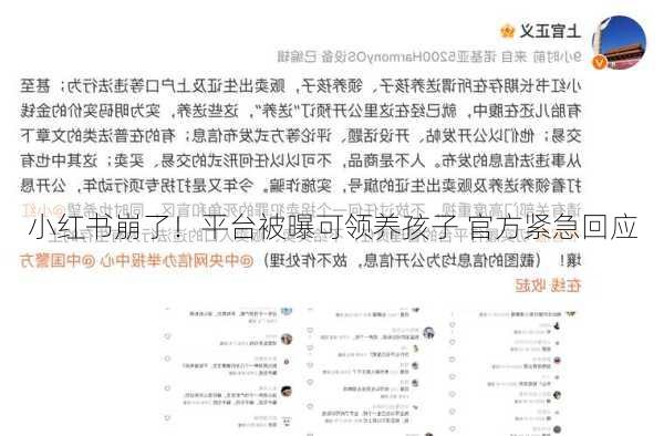 小红书崩了！平台被曝可领养孩子 官方紧急回应