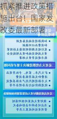 抓紧推进政策措施出台！国家发改委最新部署