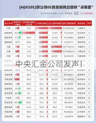 中央汇金公司发声！