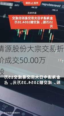 清源股份大宗交易折价成交50.00万股