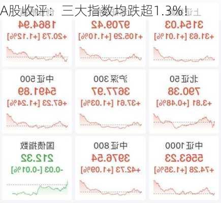 A股收评：三大指数均跌超1.3%！