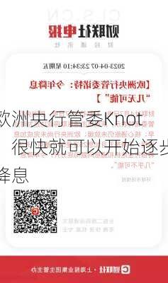 欧洲央行管委Knot：很快就可以开始逐步降息