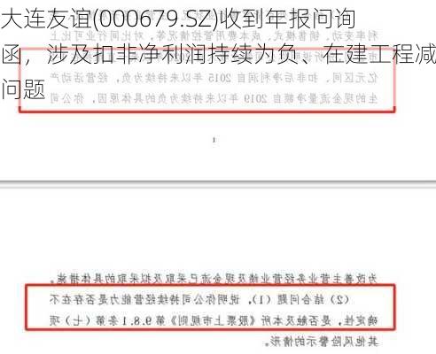 大连友谊(000679.SZ)收到年报问询函，涉及扣非净利润持续为负、在建工程减值等问题