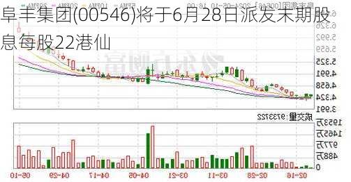 阜丰集团(00546)将于6月28日派发末期股息每股22港仙