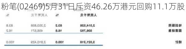 粉笔(02469)5月31日斥资46.26万港元回购11.1万股