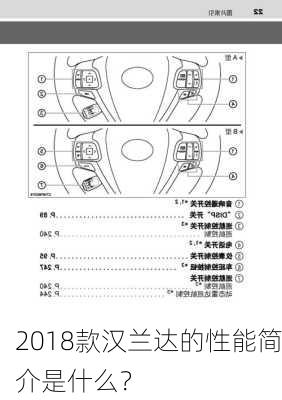 2018款汉兰达的性能简介是什么？