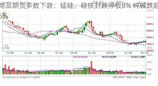 商品期货多数下跌：锰硅、硅铁封跌停板8% 纯碱跌超5%