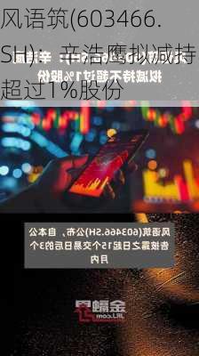 风语筑(603466.SH)：辛浩鹰拟减持不超过1%股份