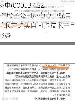 中绿电(000537.SZ)：控股子公司尼勒克中绿电向关联方购买自同步技术产品及服务