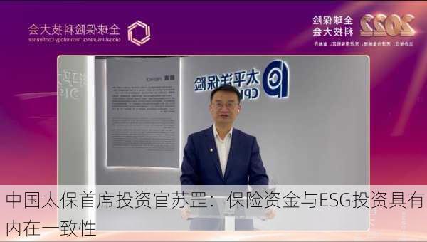 中国太保首席投资官苏罡：保险资金与ESG投资具有内在一致性