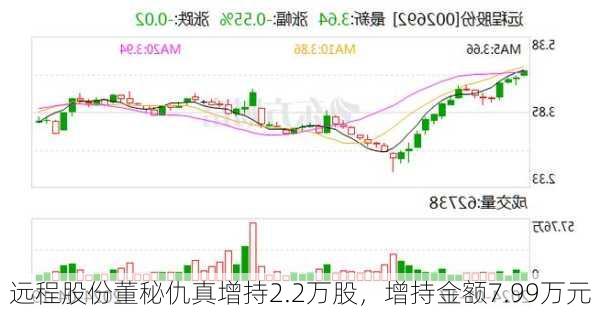 远程股份董秘仇真增持2.2万股，增持金额7.99万元