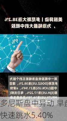 多尼斯盘中异动 早盘快速跳水5.40%