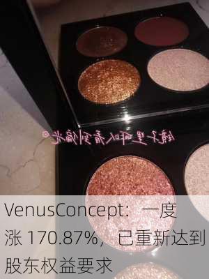 VenusConcept：一度涨 170.87%，已重新达到股东权益要求