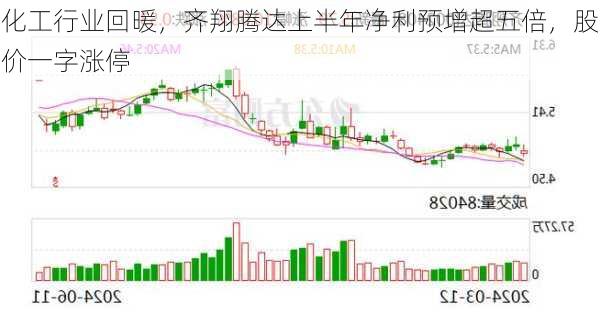 化工行业回暖，齐翔腾达上半年净利预增超五倍，股价一字涨停