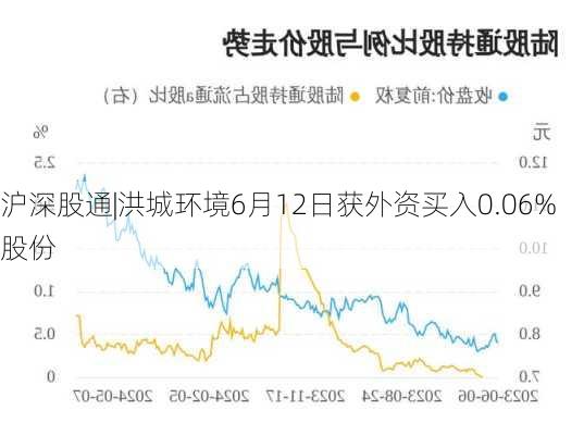 沪深股通|洪城环境6月12日获外资买入0.06%股份