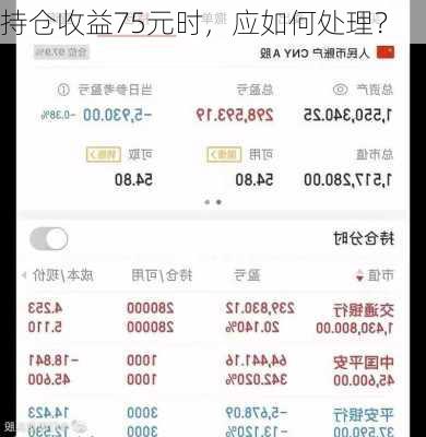 持仓收益75元时，应如何处理？