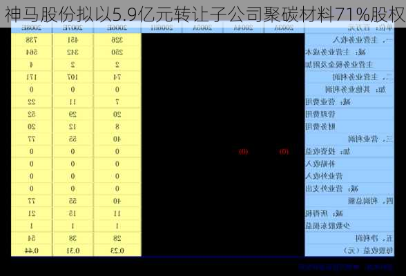 神马股份拟以5.9亿元转让子公司聚碳材料71%股权