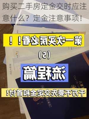 购买二手房定金交时应注意什么？定金注意事项！