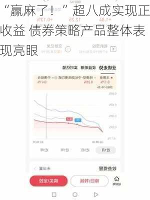 “赢麻了！”超八成实现正收益 债券策略产品整体表现亮眼