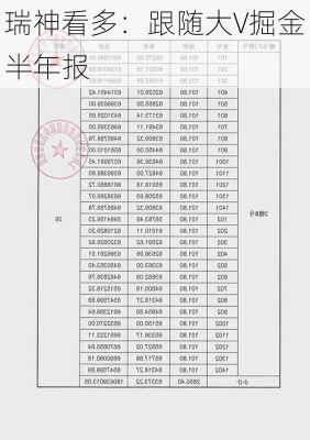 瑞神看多：跟随大V掘金半年报