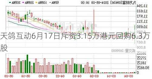 天鸽互动6月17日斥资3.15万港元回购6.3万股