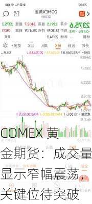 COMEX 黄金期货：成交量显示窄幅震荡，关键位待突破