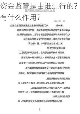 资金监管是由谁进行的？有什么作用？