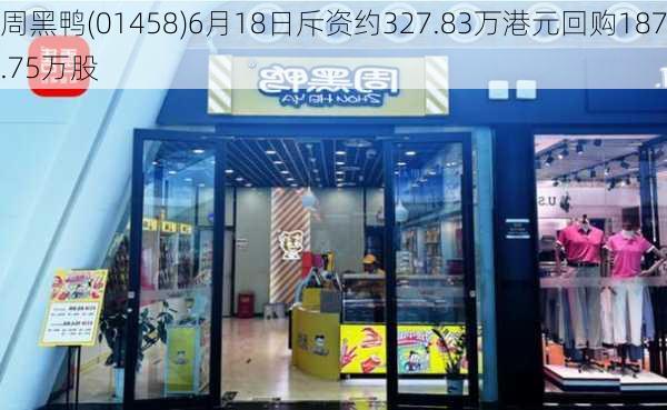 周黑鸭(01458)6月18日斥资约327.83万港元回购187.75万股