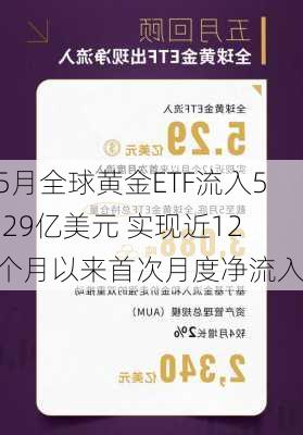 5月全球黄金ETF流入5.29亿美元 实现近12个月以来首次月度净流入