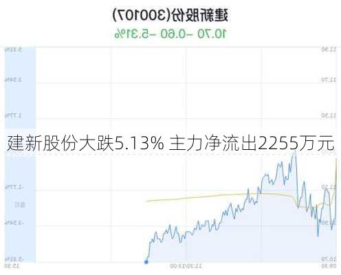 建新股份大跌5.13% 主力净流出2255万元