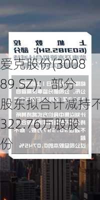 爱克股份(300889.SZ)：部分股东拟合计减持不超322.76万股股份