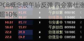 PCB概念股午后反弹 四会富仕涨超10%