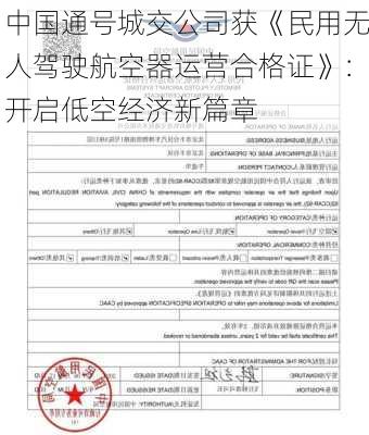 中国通号城交公司获《民用无人驾驶航空器运营合格证》：开启低空经济新篇章