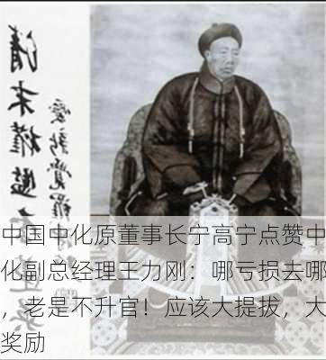 中国中化原董事长宁高宁点赞中化副总经理王力刚：哪亏损去哪，老是不升官！应该大提拔，大奖励