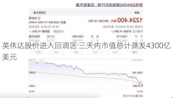 英伟达股价进入回调区 三天内市值总计蒸发4300亿美元