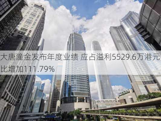 大唐潼金发布年度业绩 应占溢利5529.6万港元同比增加111.79%