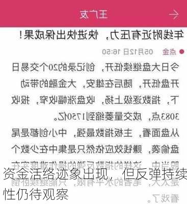 资金活络迹象出现，但反弹持续性仍待观察