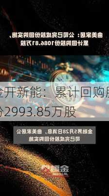 金开新能：累计回购股份2993.85万股