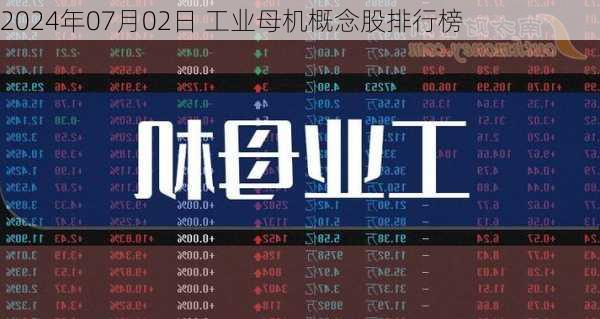 2024年07月02日 工业母机概念股排行榜