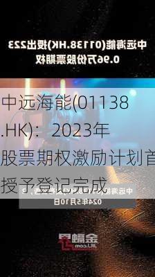 中远海能(01138.HK)：2023年股票期权激励计划首次授予登记完成