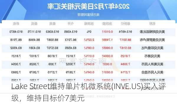 Lake Street维持单片机微系统(INVE.US)买入评级，维持目标价7美元