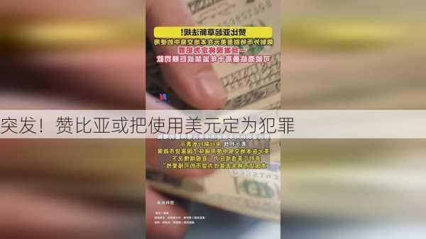 突发！赞比亚或把使用美元定为犯罪