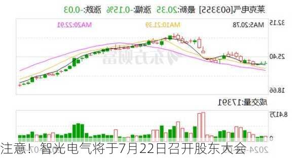 注意！智光电气将于7月22日召开股东大会