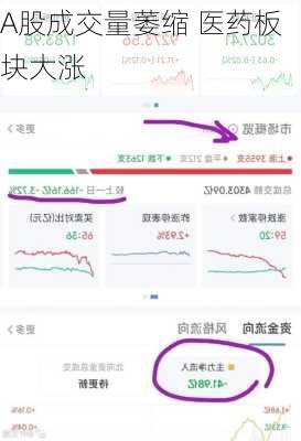 A股成交量萎缩 医药板块大涨